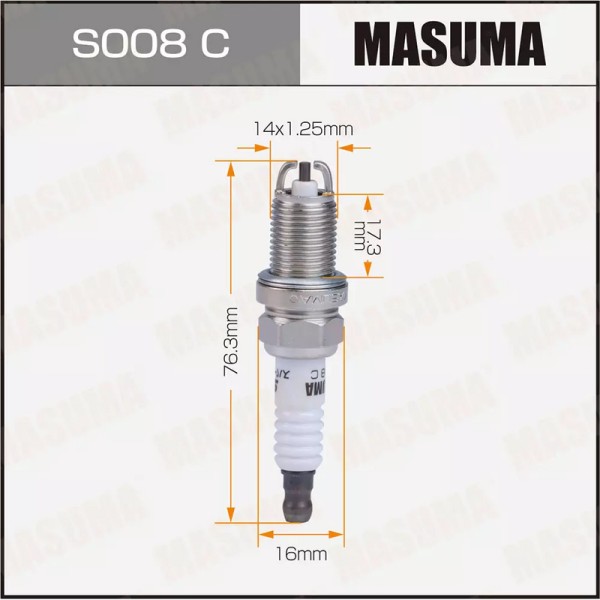 Свеча зажигания MASUMA S008C 1шт. 1,4 Logan photo